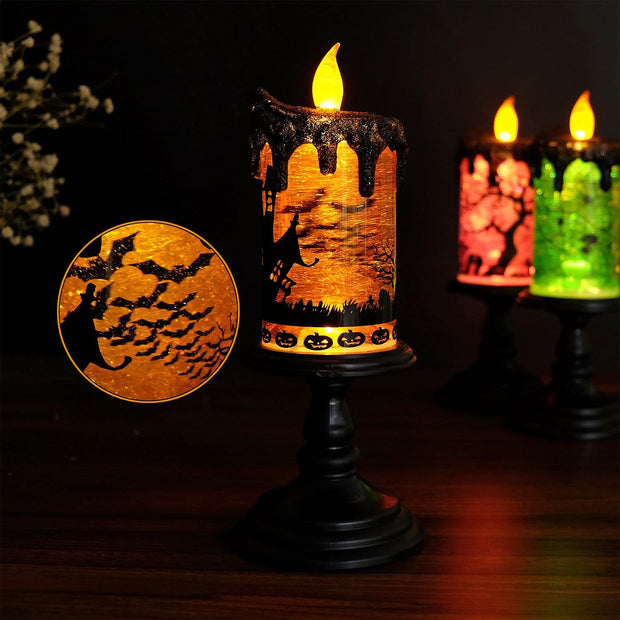 Skull Candle Light Ornament Glowing - Seasonal Spectra