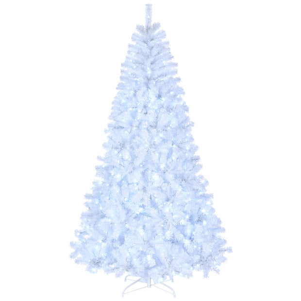 7ft 1346 Branches Automatic Tree Structure PVC Material 500 Lights Cool Color 8 Modes Christmas Tree White - Seasonal Spectra