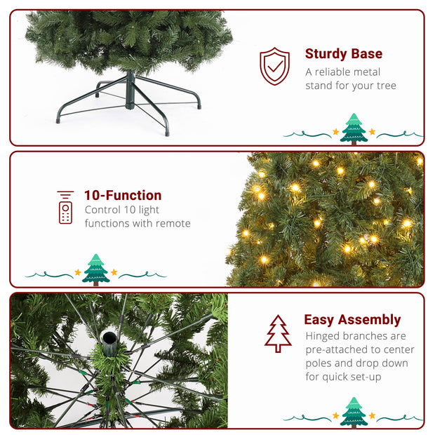 10ft Automatic Tree Structure PVC Material 1200 Lights Warm Color with Colorful 10 Modes with Remote Control 5090 Branches Christmas Tree Green - Seasonal Spectra