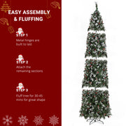 9ft Automatic Tree Structure Pointed Pencil Shape PVC Material Green Sticky White 460 Lights Warm Color 8 Modes 1298 Branches 91 Pine Cones 91 Berries Christmas Tree - Seasonal Spectra