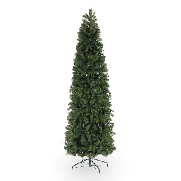 7.5ft Pencil Shape Automatic Tree Structure PVC Material 1090 Round Heads 350 Lights Warm Color With Colorful 10 Modes, Christmas Tree Green - Seasonal Spectra