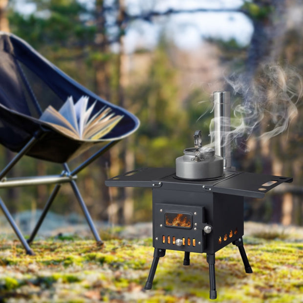 Wood Camping Stove Black 57.5*31*37cm