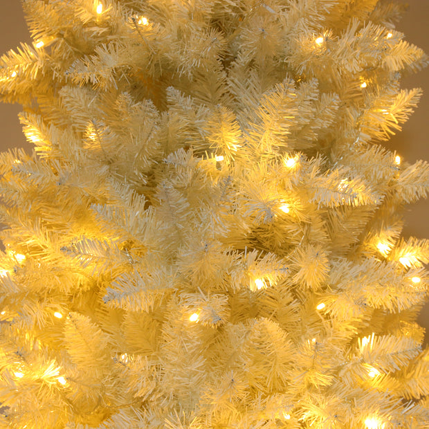 7.5ft Flocking Tied Light Christmas Tree - Seasonal Spectra