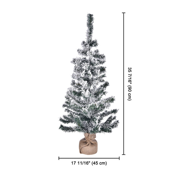 3 ft covering 90 branch tips Artificial flocking snow Christmas Tree for Holiday Decoration - Seasonal Spectra