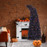 7ft Wizard Hat Shape Automatic Tree Structure PVC Material 1050 Branches 400 Lights 10 Functions With Remote Control Christmas Tree Purple And Orange - Seasonal Spectra