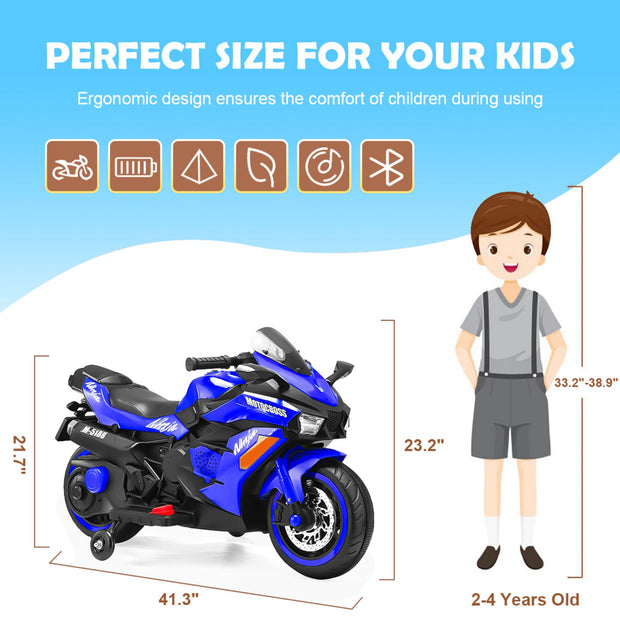 12V Battery Motorcycle, 2 Wheel Motorbike Kids Rechargeable Ride On Car Electric Cars Motorcycles - Seasonal Spectra