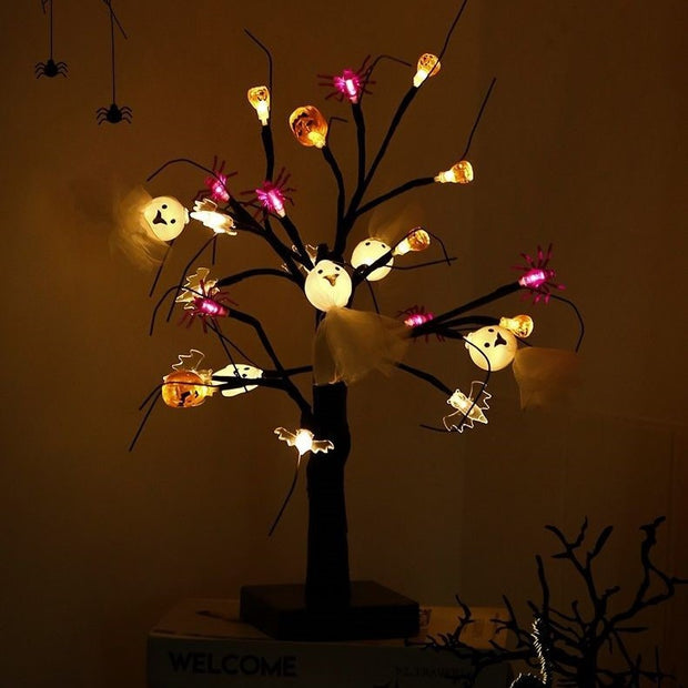 Festival Pumpkin Spider Ghost Tree Lights - Seasonal Spectra