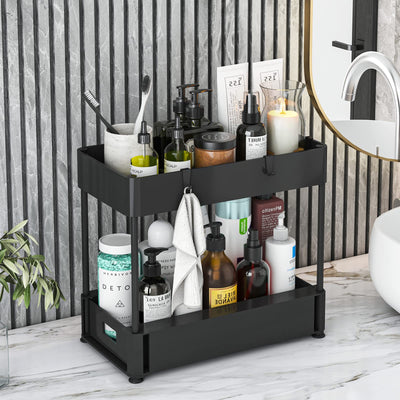 2 Tier Under Sink and Bathroom Organizer Pull Out Cabinet - Seasonal Spectra