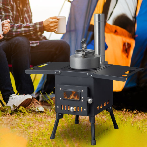 Wood Camping Stove Black 57.5*31*37cm