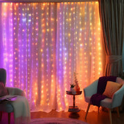 Halloween Lights, Dynamic DIY Christmas Lights, 400 LED Curtain String Light measuring 6 5/6 ft. x 6 1/2 ft. Color Changing Curtain String Lights for Bedroom Wall Backdrop - Seasonal Spectra