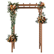 Beautiful And Practical Flat-Topped Wooden Arch Garden Arch Dark Brown 152*60*215cm - Seasonal Spectra