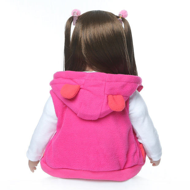 24" Beautiful Simulation Baby Long Hair Girl Wearing a Deer Dress Doll - Seasonal Spectra