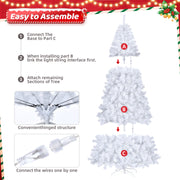 7ft 1346 Branches Automatic Tree Structure PVC Material 500 Lights Cool Color 8 Modes Christmas Tree White - Seasonal Spectra