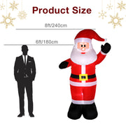 8ft with 4 String Lights Inflatable Garden Santa Claus Decoration - Seasonal Spectra