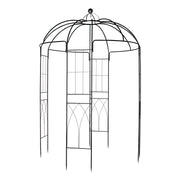 Courtyard Wrought Iron Gazebo Iron Arch for Christmas, Wedding Party, 207*207*270cm Black - Seasonal Spectra