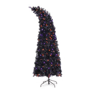 7ft Wizard Hat Shape Automatic Tree Structure PVC Material 1050 Branches 400 Lights 10 Functions With Remote Control Christmas Tree Purple And Orange - Seasonal Spectra