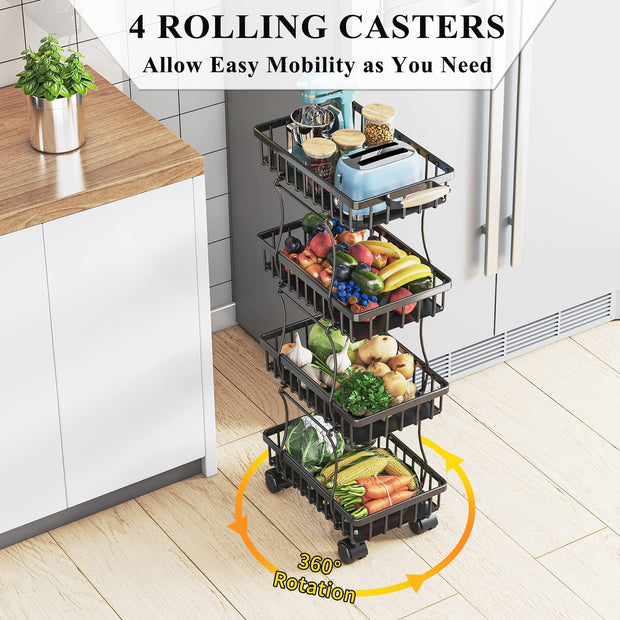 4 Tier Fruit Vegetable Basket for Kitchen - Seasonal Spectra