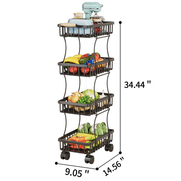 4 Tier Fruit Vegetable Basket for Kitchen - Seasonal Spectra