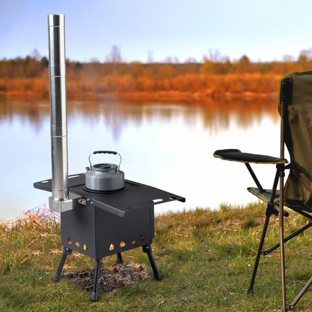 Wood Camping Stove Black 57.5*31*37cm