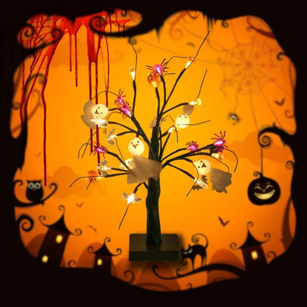 Festival Pumpkin Spider Ghost Tree Lights - Seasonal Spectra