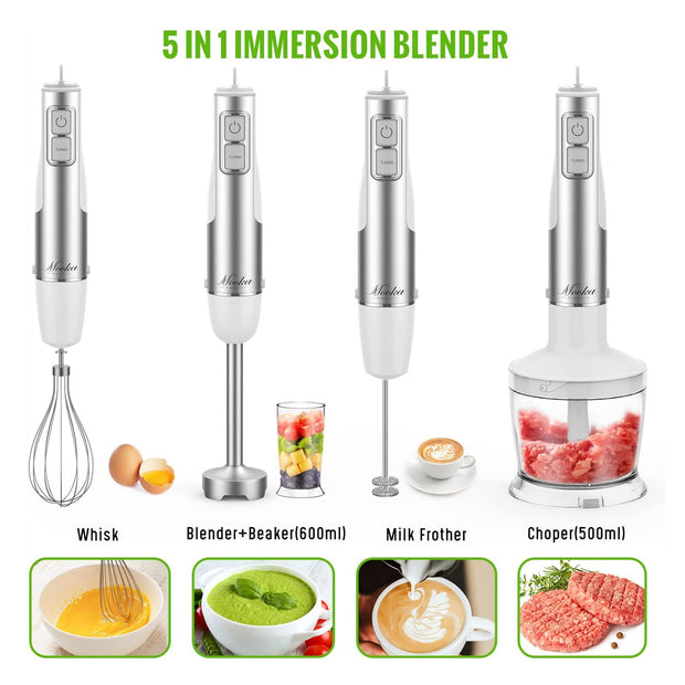 5 in 1 Multi-Purpose Immersion Hand Blender set - Seasonal Spectra