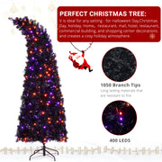 7ft Wizard Hat Shape Automatic Tree Structure PVC Material 1050 Branches 400 Lights 10 Functions With Remote Control Christmas Tree Purple And Orange - Seasonal Spectra