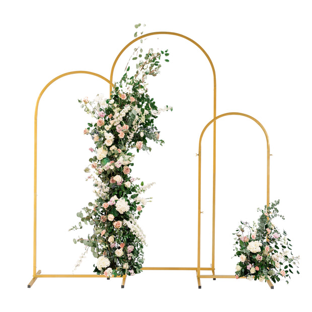 Three-Piece Set Wedding Arc Top Iron Art Wedding Iron Arch Gold - Seasonal Spectra