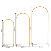 Three-Piece Set Wedding Arc Top Iron Art Wedding Iron Arch Gold - Seasonal Spectra