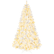 8ft White 670 Lights Warm Color 8 Modes 2008 Branch Christmas Tree White - Seasonal Spectra