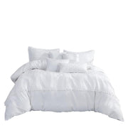 7 Pieces Jacquard Luxury Retro Style Comforter Set King Size, White - Seasonal Spectra