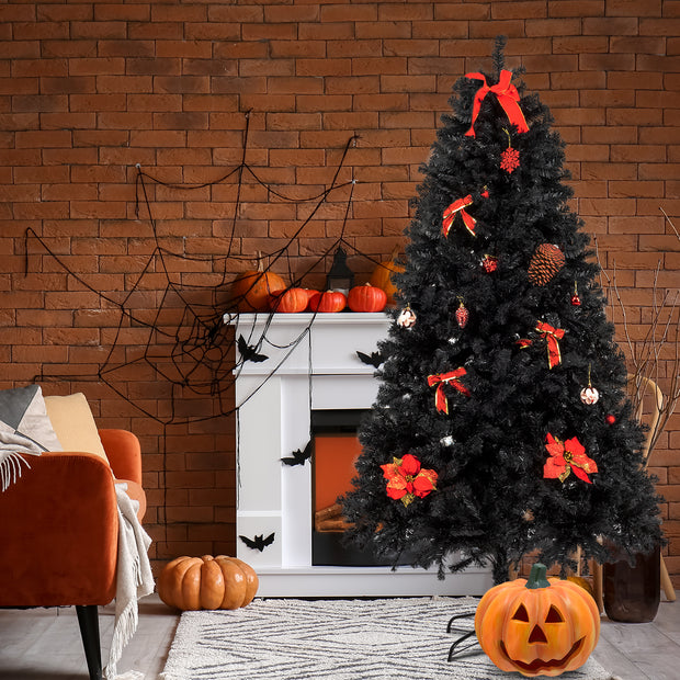 7.5ft 2500 Branches Without Lights Without Pine Cones Tied Tree Structure Christmas Tree Black - Seasonal Spectra