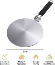 8Inch Heat Diffuser Simmer Ring Plate, Stainless Steel with Stainless Handle - Seasonal Spectra