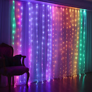 Halloween Lights, Dynamic DIY Christmas Lights, 400 LED Curtain String Light measuring 6 5/6 ft. x 6 1/2 ft. Color Changing Curtain String Lights for Bedroom Wall Backdrop - Seasonal Spectra