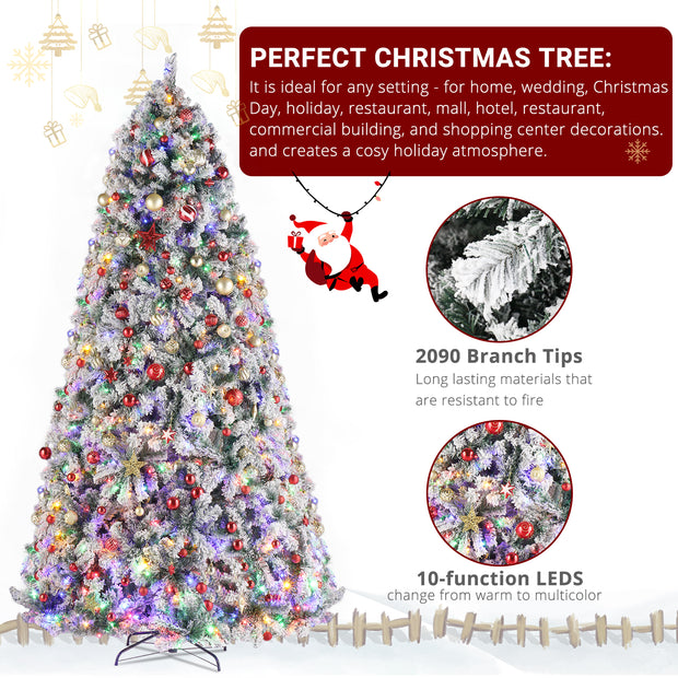 9ft 2094 Branch Automatic Tree Structure PVC Material Green Flocking 900 Lights Warm Color Four Colors 8 Modes With Remote Control Christmas Tree - Seasonal Spectra