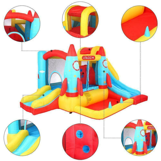 420D 840D Oxford cloth jump surface rocket with fan inflatable castle