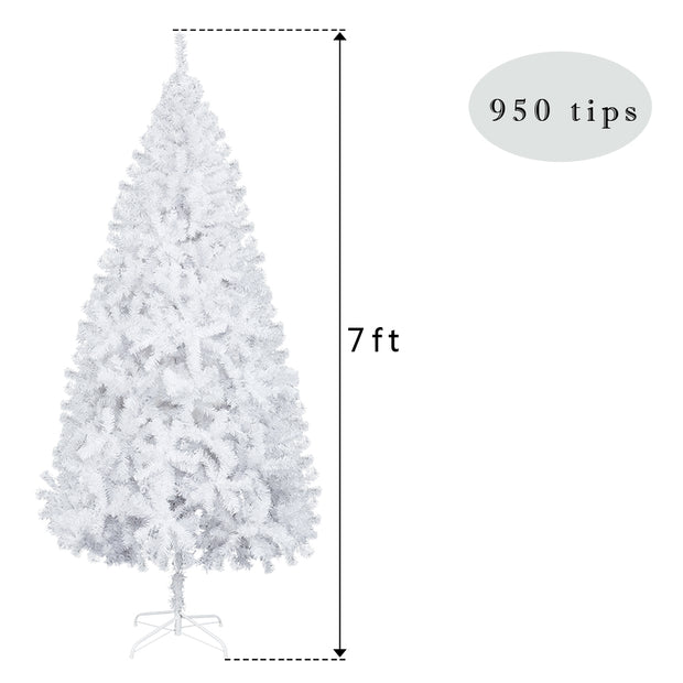 Christmas Decoration 7FT Iron Leg White Christmas Tree with 1349 Branches - Seasonal Spectra