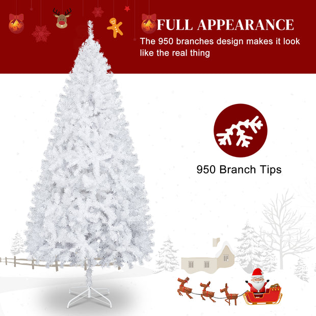 Christmas Decoration 7FT Iron Leg White Christmas Tree with 1349 Branches - Seasonal Spectra