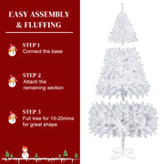 Christmas Decoration 7FT Iron Leg White Christmas Tree with 1349 Branches - Seasonal Spectra