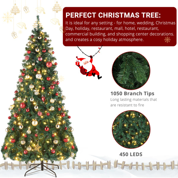 Christmas Decoration Automatic Tree Structure PVC Material Warm Color 8 Modes Remote Control  Christmas Tree Green - Seasonal Spectra