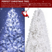 Christmas Tree 6ft 845 Branches Hanging Tree Structure White Round Head 300 Lights Cool Color 8 Modes With Remote Control - Seasonal Spectra