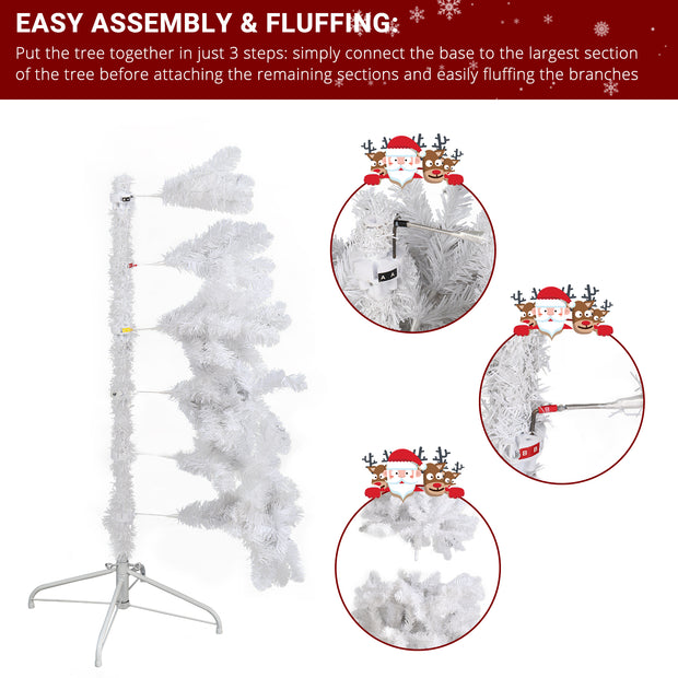 Christmas Tree 6ft 845 Branches Hanging Tree Structure White Round Head 300 Lights Cool Color 8 Modes With Remote Control - Seasonal Spectra