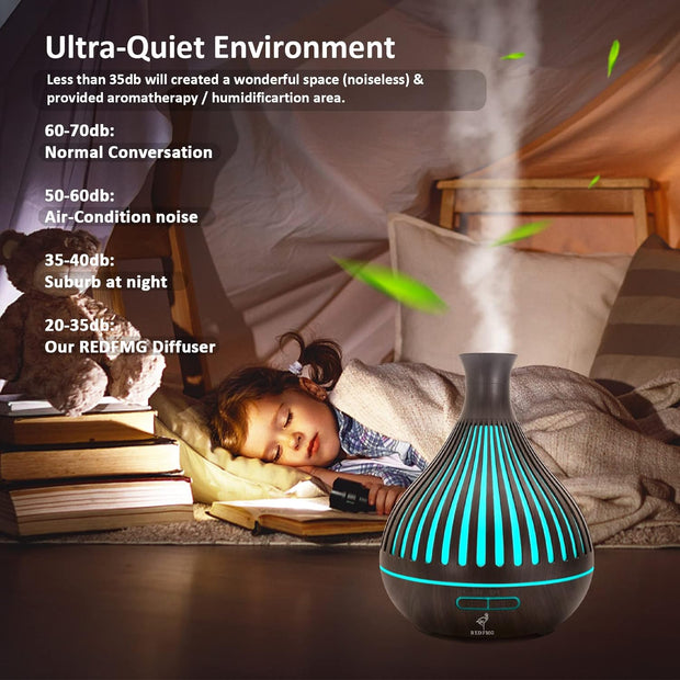 Diffusers for Essential Oil Large Room with Remote Control & Timer, 14 Light Auto-Off Aroma 360 Diffuser - Seasonal Spectra