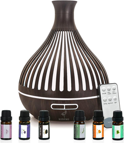 Diffusers for Essential Oil Large Room with Remote Control & Timer, 14 Light Auto-Off Aroma 360 Diffuser - Seasonal Spectra