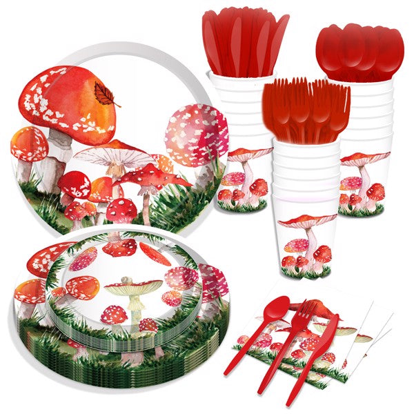 Disposable Tableware Set Party Dinnerware Serves 8 Guests, 68PCS - Seasonal Spectra