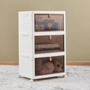 Folding Storage Cabinet with Lids and Wheels-3 layers - Seasonal Spectra