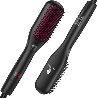 Hair Straightener Brush with Ionic Generator by MiroPure, Black - Seasonal Spectra