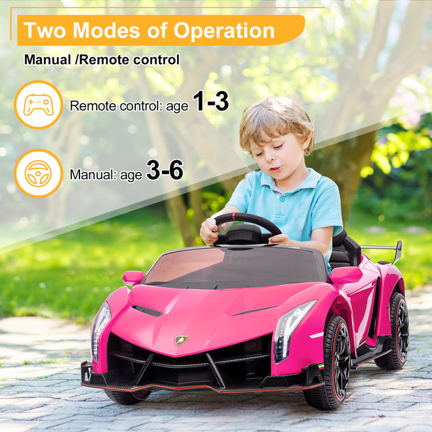 Lamborghini Poison Small Dual Drive 12V 4.5AH with 2.4G Remote Control Kids Sports Car, Electric Toy Car - Seasonal Spectra