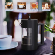 Mini French Press Coffee Maker 12oz , Small Camping French Coffee Press Glass 350ml - Seasonal Spectra