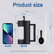 Mini French Press Coffee Maker 21oz , Small Camping French Coffee Press Glass 600ml - Seasonal Spectra