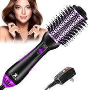 One-Step Hair Dryer and Volumizer Hot Air Brush for Drying, Straightening, Curling, Black - Seasonal Spectra